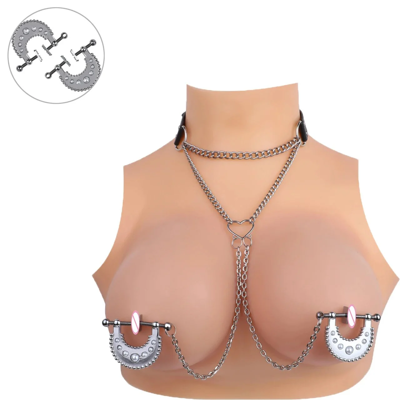 Nipple Clamps Three Accessories Matched Sawtooth Shape Nipple Clips for 18+ Adult
