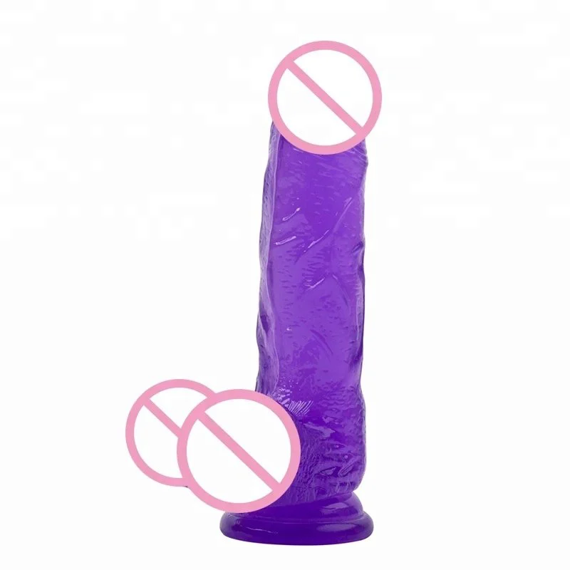 Crystal Jelly Flexible With Textured and Suction Cup Dong Realistic Penis