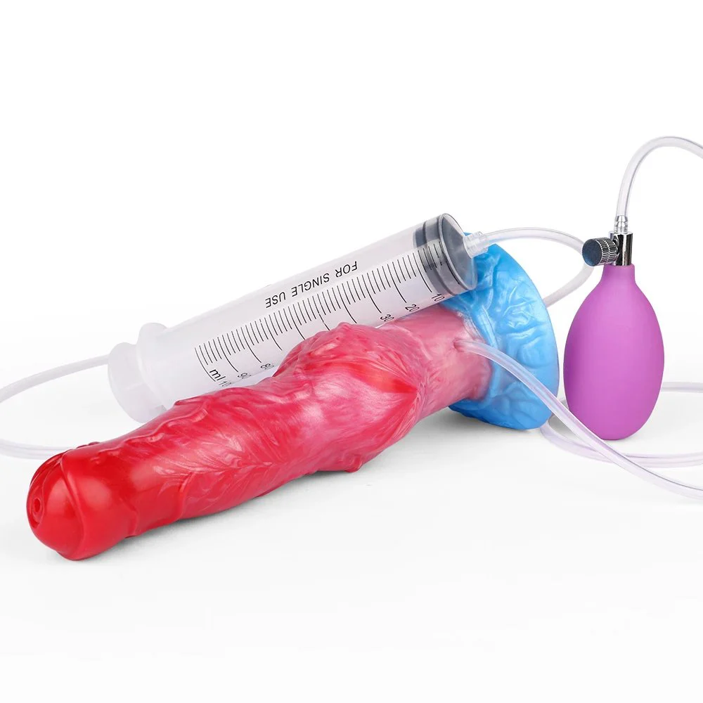 Fantasy Monster Dildo Inflatable Spray Water Soft Silicone Dildo Female Sex Masturbation Adult Fun Sex Toys