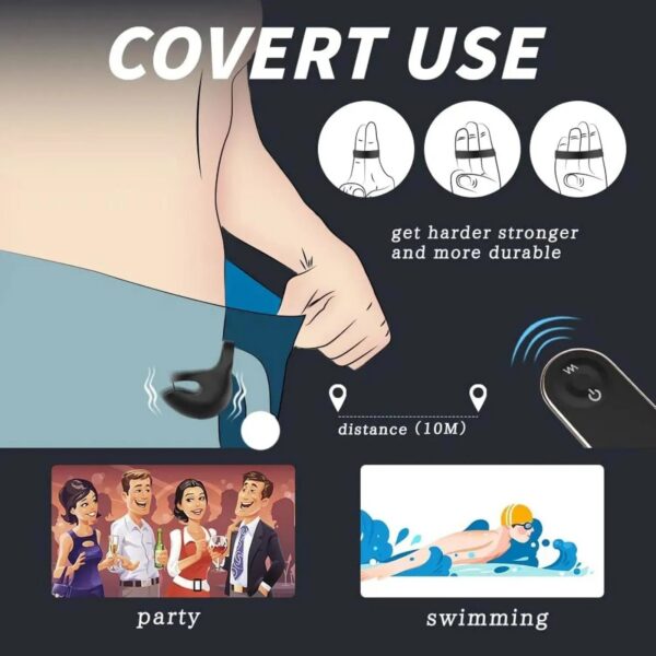 Vibrating Penis Ring Cock Ring Vibrators 100% Waterproof Delay Ejaculation Adult Male Masturbator