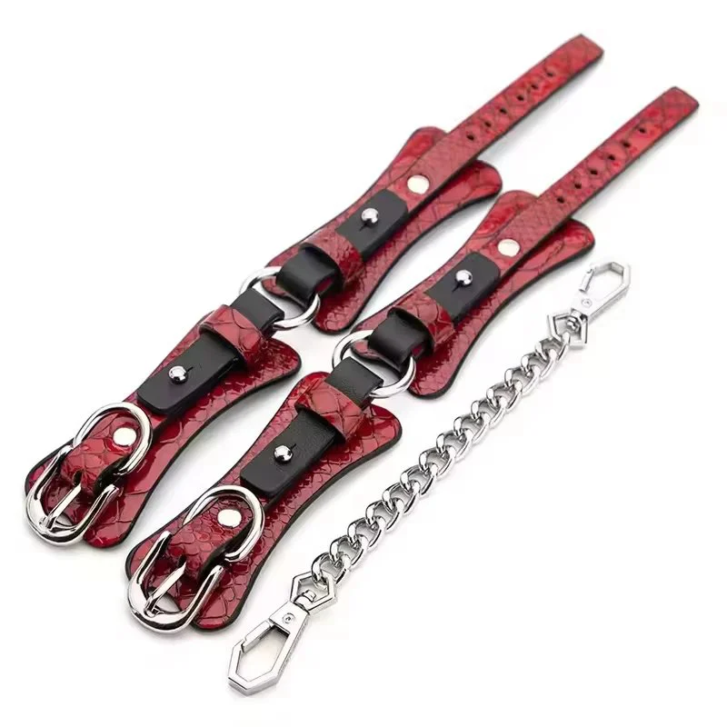 Sex Toys Props Crocodile Pattern 7-Piece Set Handcuffs Shackles Ball Whip Chain Collar Toolbox Packaging Adult Fun Toys