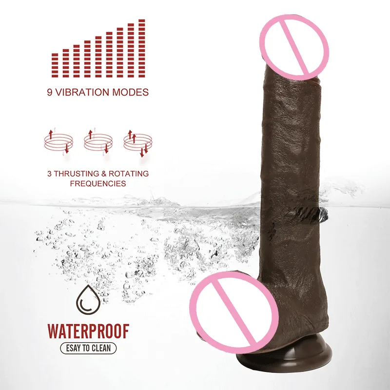 Super Long XXL Realistic Silicone Huge Big Remote Heating Dildo Machine Automatic Thrusting Dildo Vibrator for Women Men Sex Toy