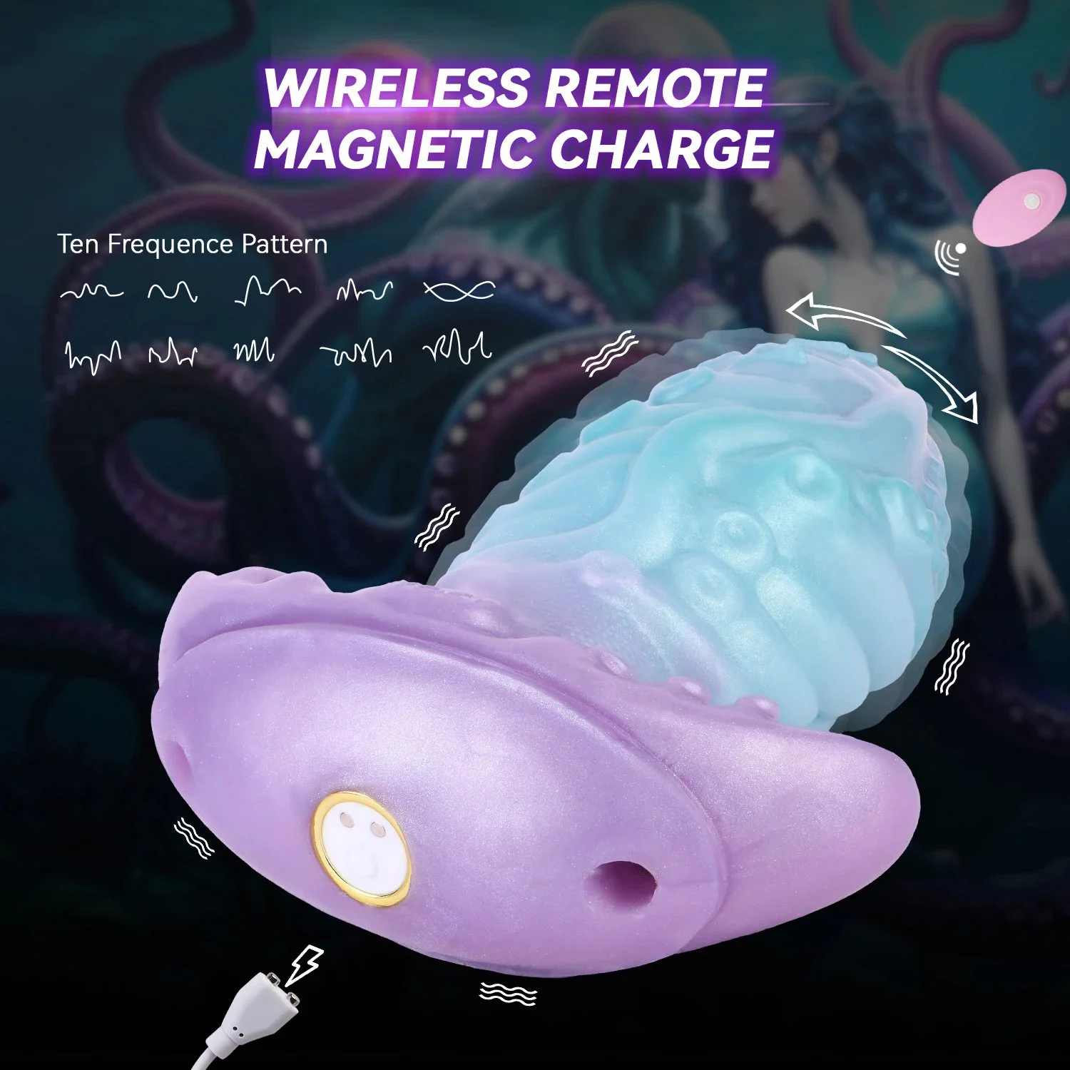 Octopus Anal Plug Silicone Monster Butt Plug Remote Control Vibrator Wearable Anal Dildo, Mouth Gag Adult Game