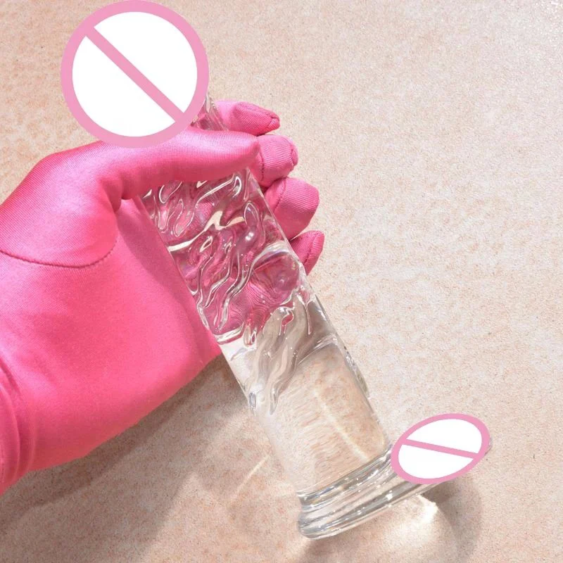 Sex Toys 25CM Glass Cock Crystal Dildo Transparent Penis for Masturbation