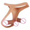 Double Head Strap on Dildo Solid Liquid Silicone Wearable Panty for Lesbian