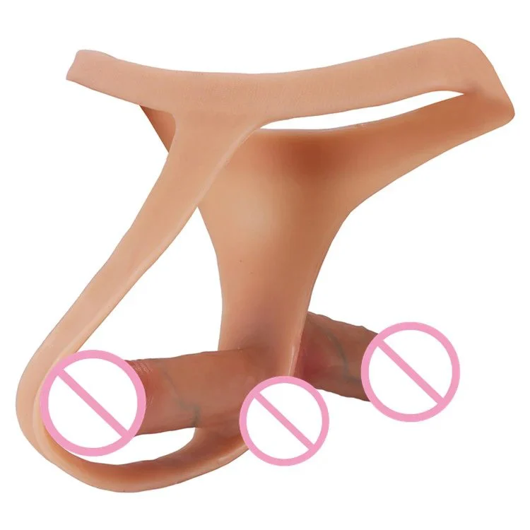 Double Head Strap on Dildo Solid Liquid Silicone Wearable Panty for Lesbian