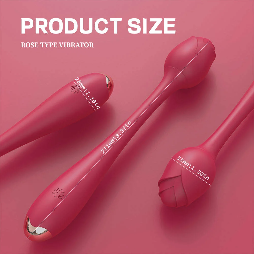 USB Rechargeable 9 Modes Bendable Rose Wand Vibrator Massager Sex Toys Women