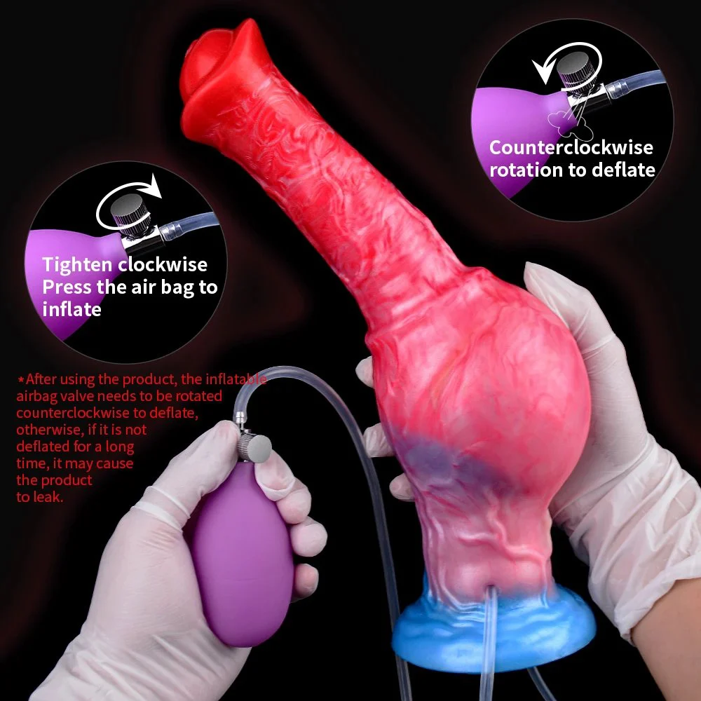 Horse Squirting Dildo Long Inflatable Anal Dilator Female Anal Plug Silicone Large Dildos for Adults Man Women Masturbation