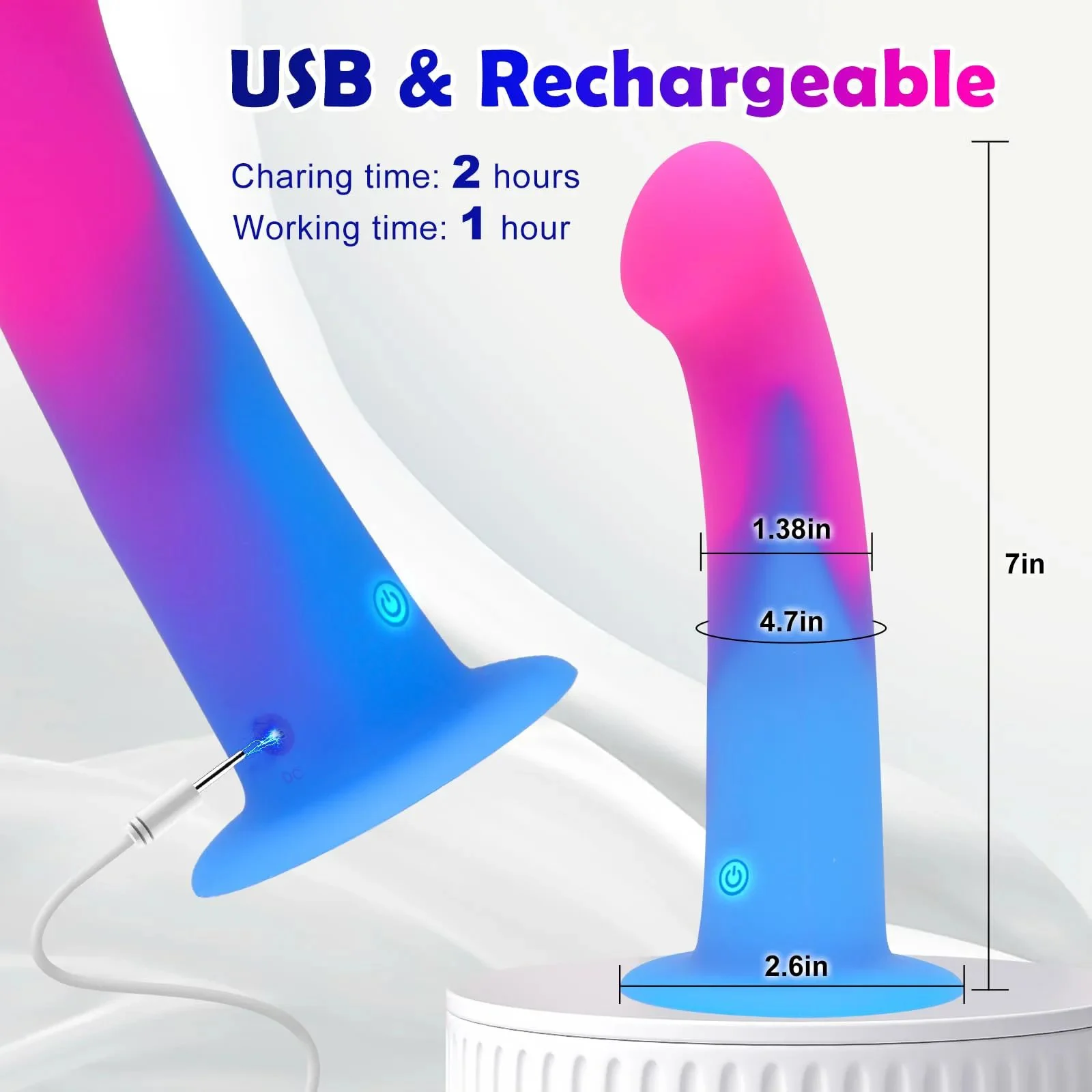 Curved Shaft and Balless G Spot Liquid Silicone Dildo Vibrator Anal Sex Toys Vibrating Fantasy Lifelike Dildo for Women Men