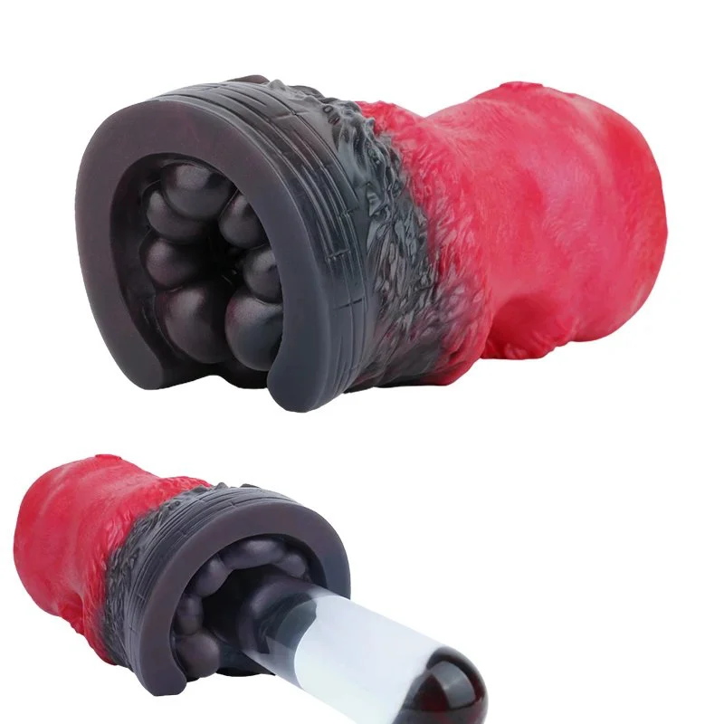 Donkey Hoof-Shaped Silicone Male Handheld Masturbator with Internal Textures for Enhanced Sensation