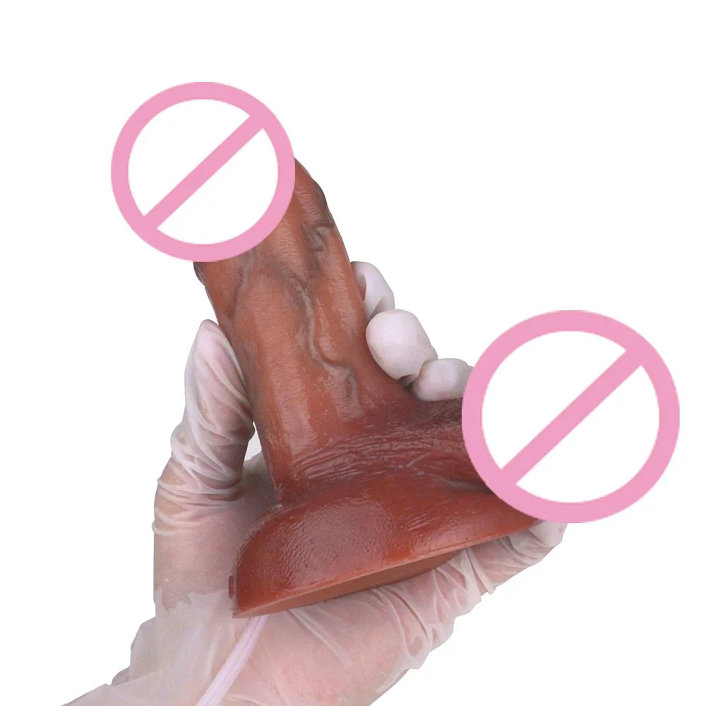 Realistic Squirting Penis Silicone Dildo Ejaculation Big Testicles Female Masturbator Anal Sex Toys for Men