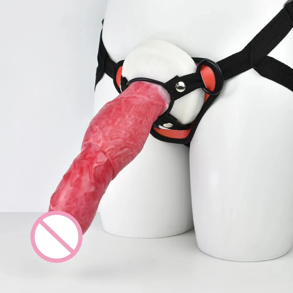 Red color Realistic Dildo 25.8 cm Penis Strapon Sex Toy Insertable Dildo Harness Penis Extender Mens Adult