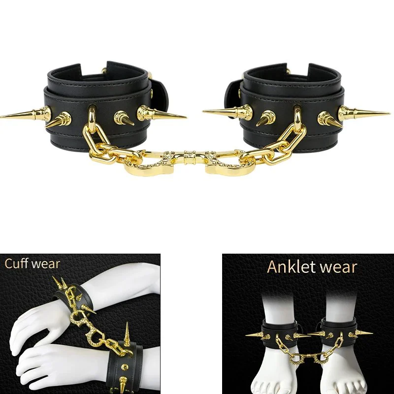 Handcuffs and Ankle Cuffs Set Roleplay Accessories Surrender to the Softness of Leather Enhance Intimacy 2 Colors Available