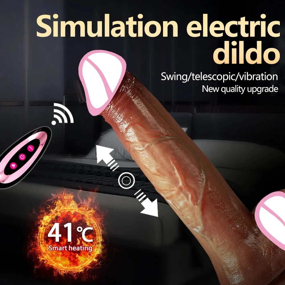 Remote Control Telescopic Swings Huge Big Penis Realistic Dildo Vibrator Thrusting Heating Vibrating Silicone Dildo for Women