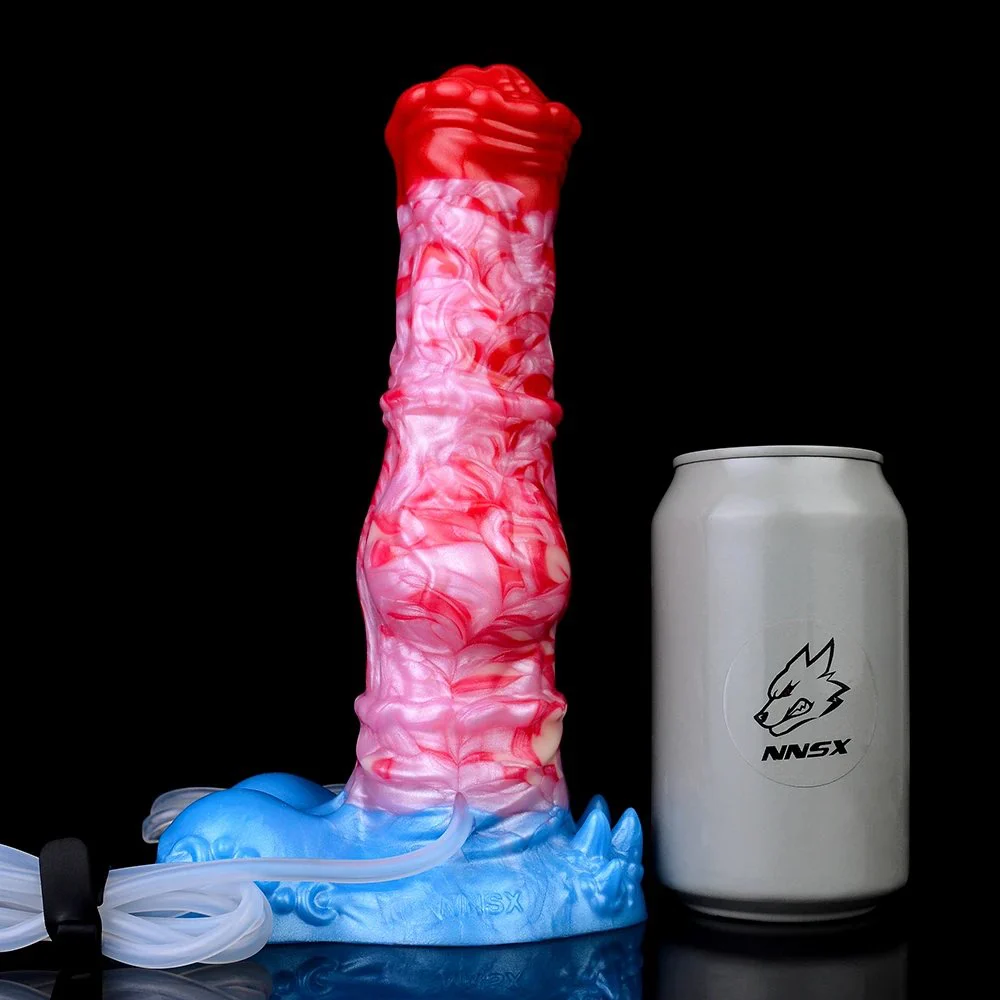 Fire Dragon Inflatable Water Spray Dildo Fantasy Monster Dildo Soft Silicone Spray Dildo Masturbator Adult Sex Toys