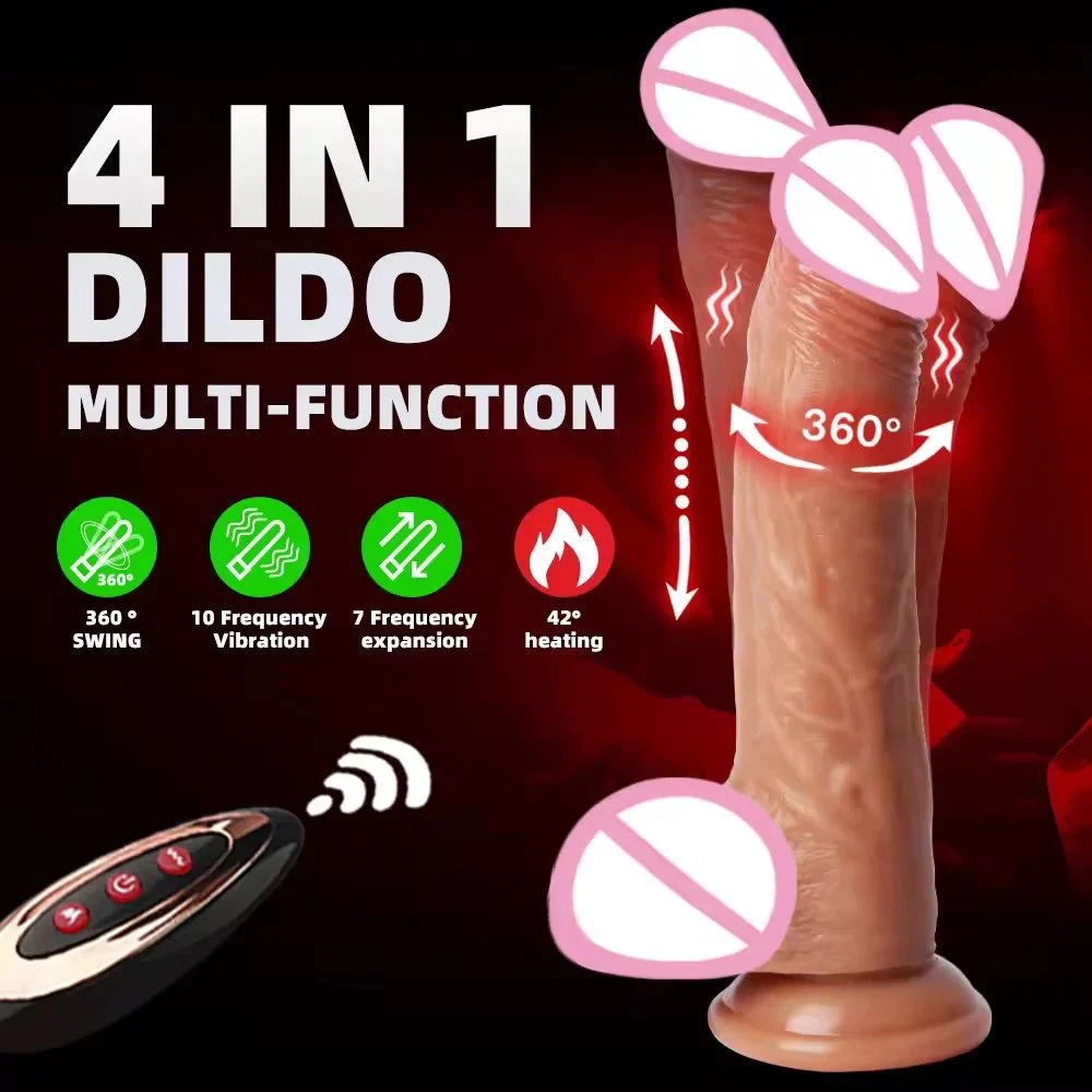 Realistic Telescopic Dildo Vibrator Waterproof Portable Heating Anal Clit G Spot Stimulation Adult Sex Toys Women