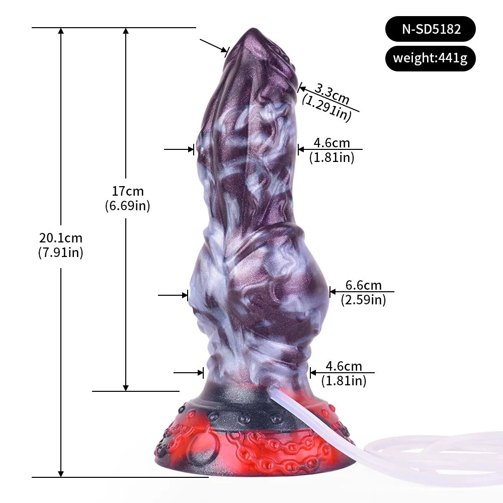 Realistic Squirting Dog Dildo Suction Cup Dildo with Knot, Big Pink Silicone Thick Dragon Dildo Anal Toy for Women and Men