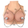 Shell Shape Nipple Play Metal Chain Nipple Clamps,Bondage Collar Nipple Adjustable Nipple Clamps, Necklace Body Harness