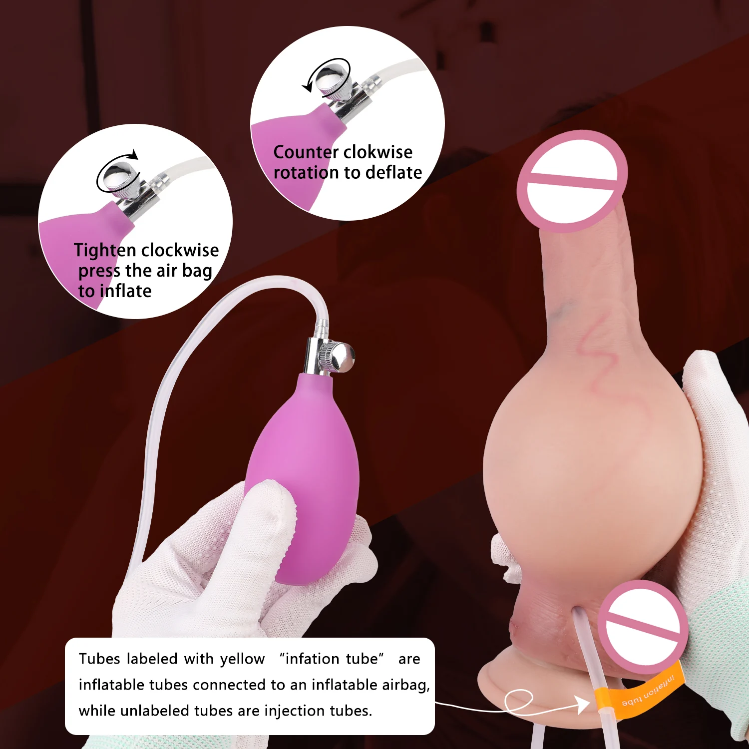 Inflatable Ejaculating Dildo Liquid Silicone Material, Soft Feel, Realistic Body Feeling Adult Toy Inflatable Dildo