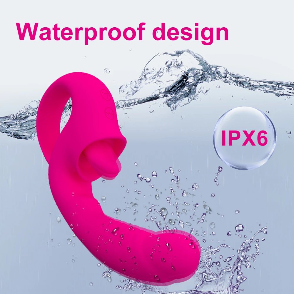 Women's Masturbation Vibrator Wand USB Powered G-Spot Sex Toys with Tongue-Licking Feature