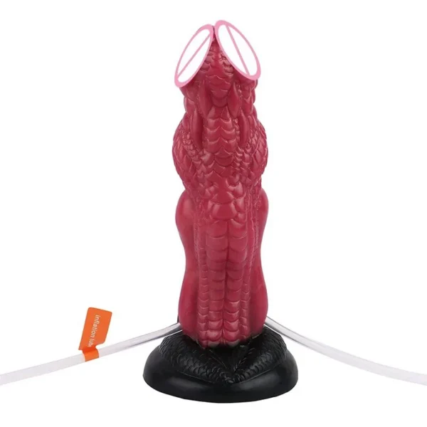 Inflatable Water Spraying Fantasy Dildo with Suction Cups at the Bottom That Can Be Attached to the Body for a Toy Experience