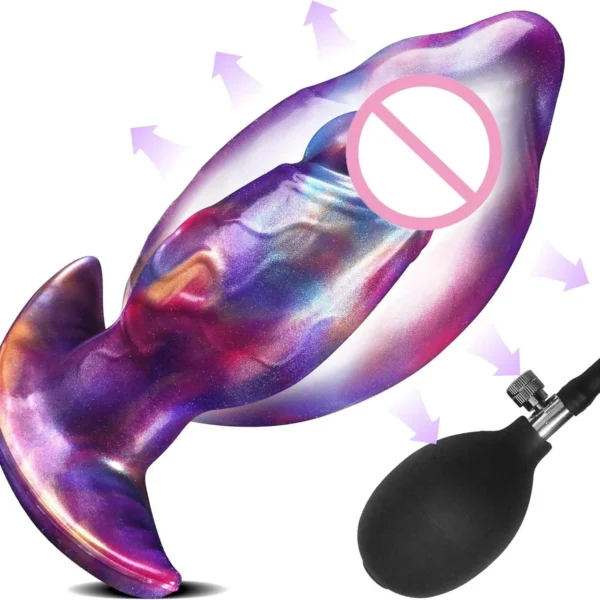 Large Fantasy Monster Alien Anal Dildo Toys Inflatable Butt Plug T-Shape Base Huge Silicone Prostate Toy for Expanding Anal Fun