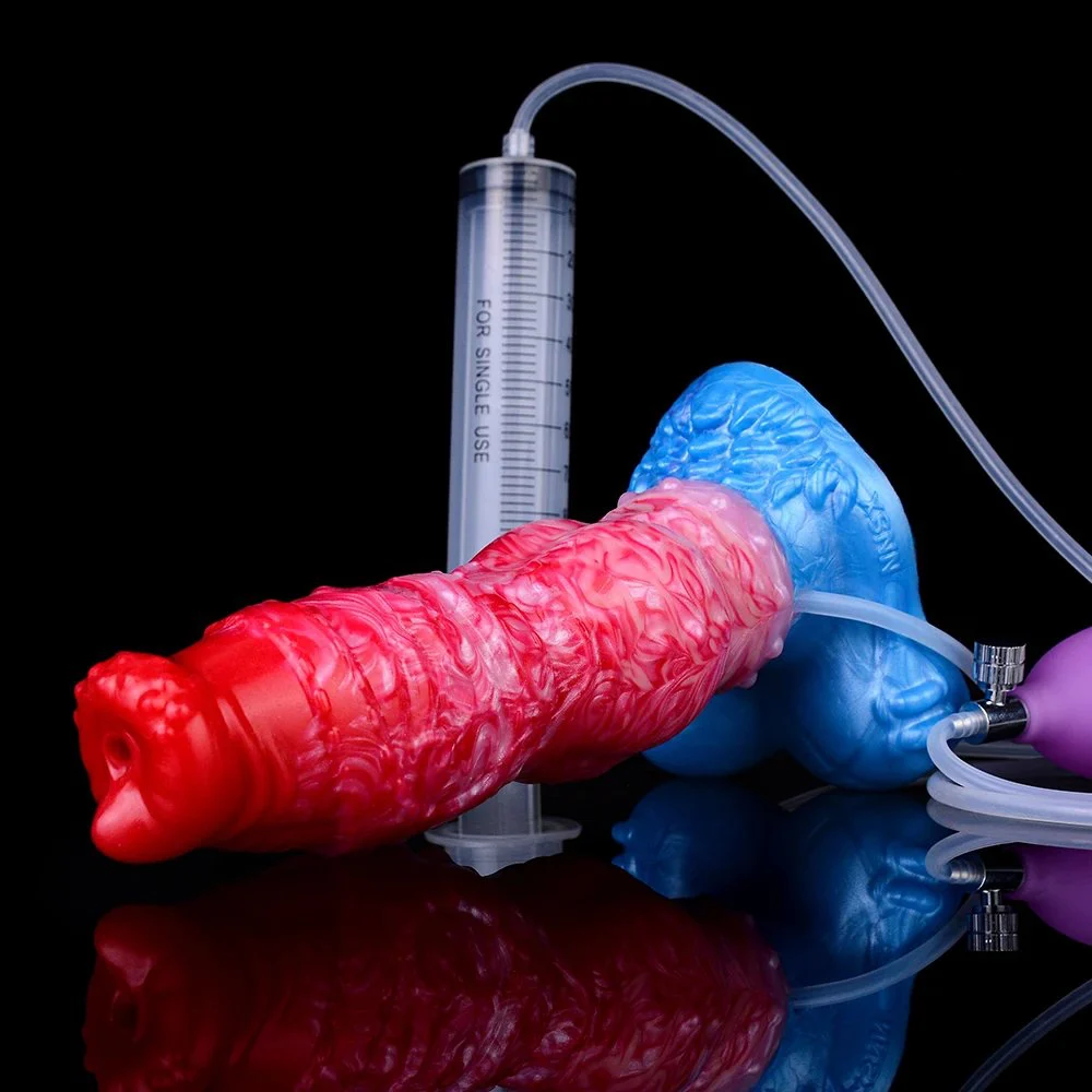 Inflatable Water Spray Dildo Fantasy Monster Dragon Dildo Soft Silicone Orgasm Sex Dildo Masturbator Adult Sex Toys