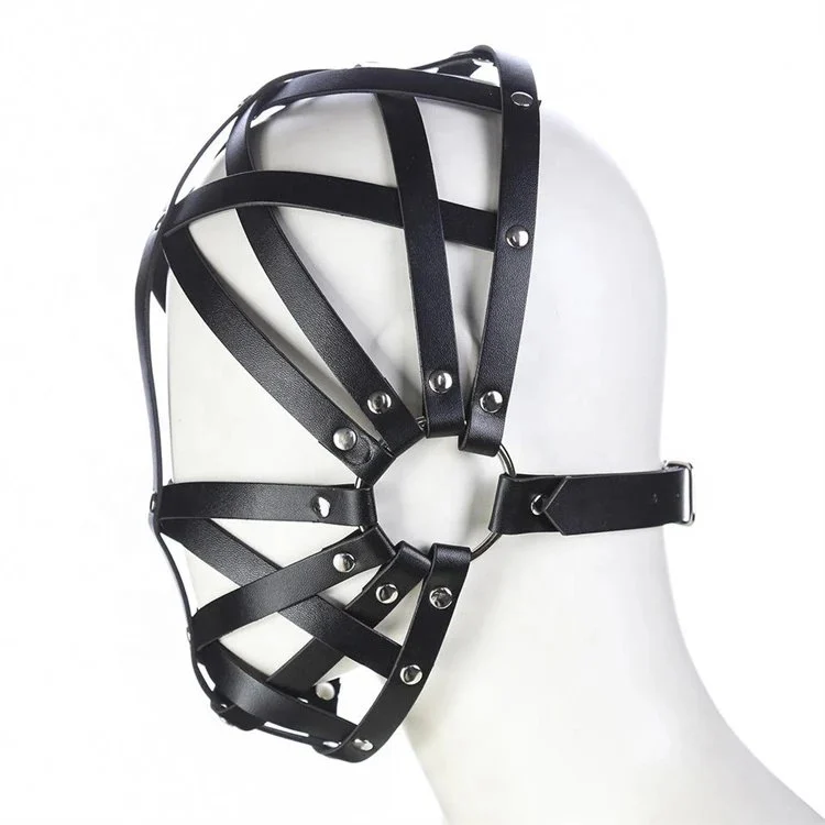 New Arrival Bondage Gear Restraints Hooded New Black Hollowed-out Sex Toys Face Mask