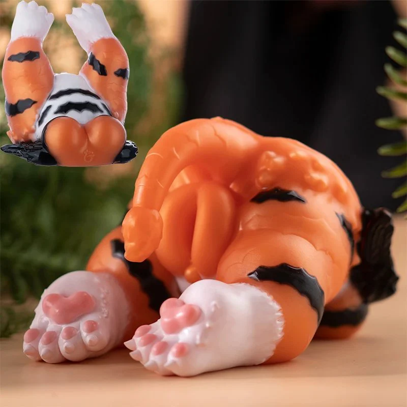 Fantasy Animal Tiger Butt Design Male Masturbator Single Channel Pussy Stroker for Men Soft Silicone Adult