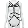 Mens Soft Leather Adult Sex Toys Flirting Harness Clothes with Sex Leather Collars