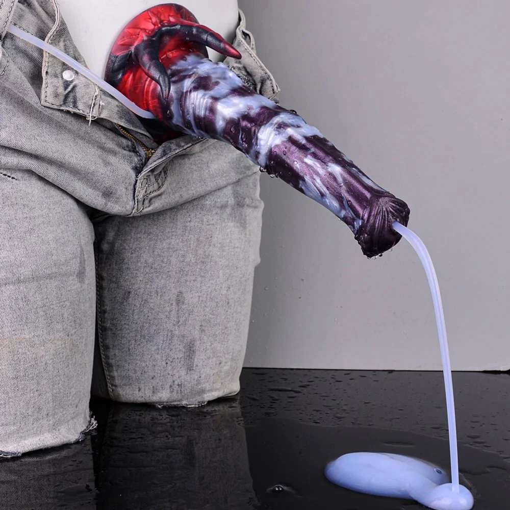 Ejaculation Dildo With Suction Cup Spray Liquid Squirting Horse Dildo Squirting Cock Anal Prostate Play alien Cock Sex Toys