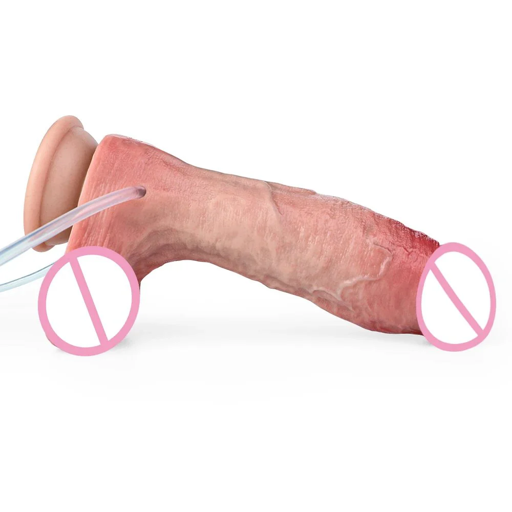 Inflatable Water Spray Ejaculation Dildo Silicone Artificial Penis Female Masturbator Simulation Sex Dildo