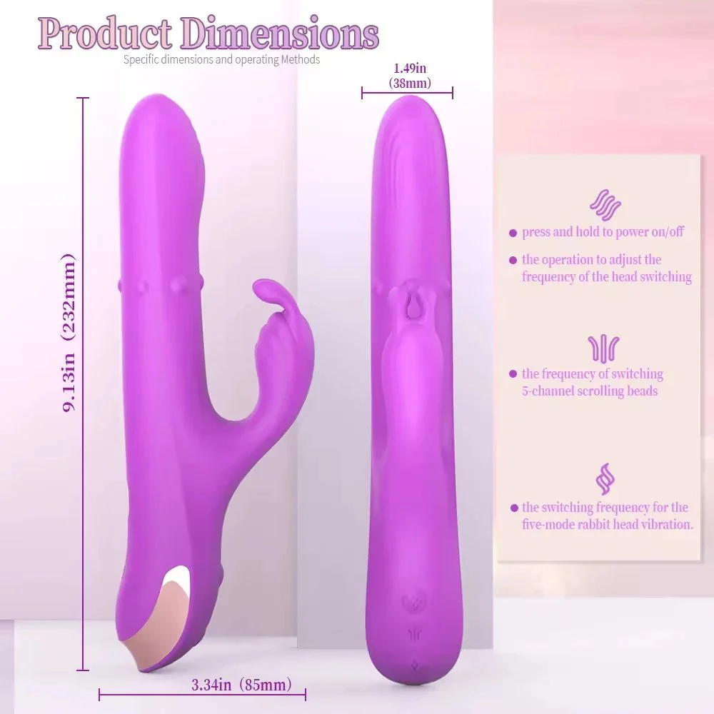 Rotation 3 in 1 Rabbit Vibrator Electric Female Dual Vibration G Spot Stimulation Vibrators Toy for Women