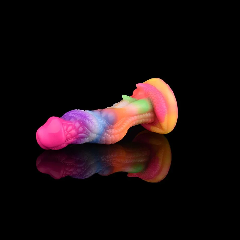 Dragon Dildo Glow in the Dark Curved Shaft Adult Sex Toy for G-spot Anal Play