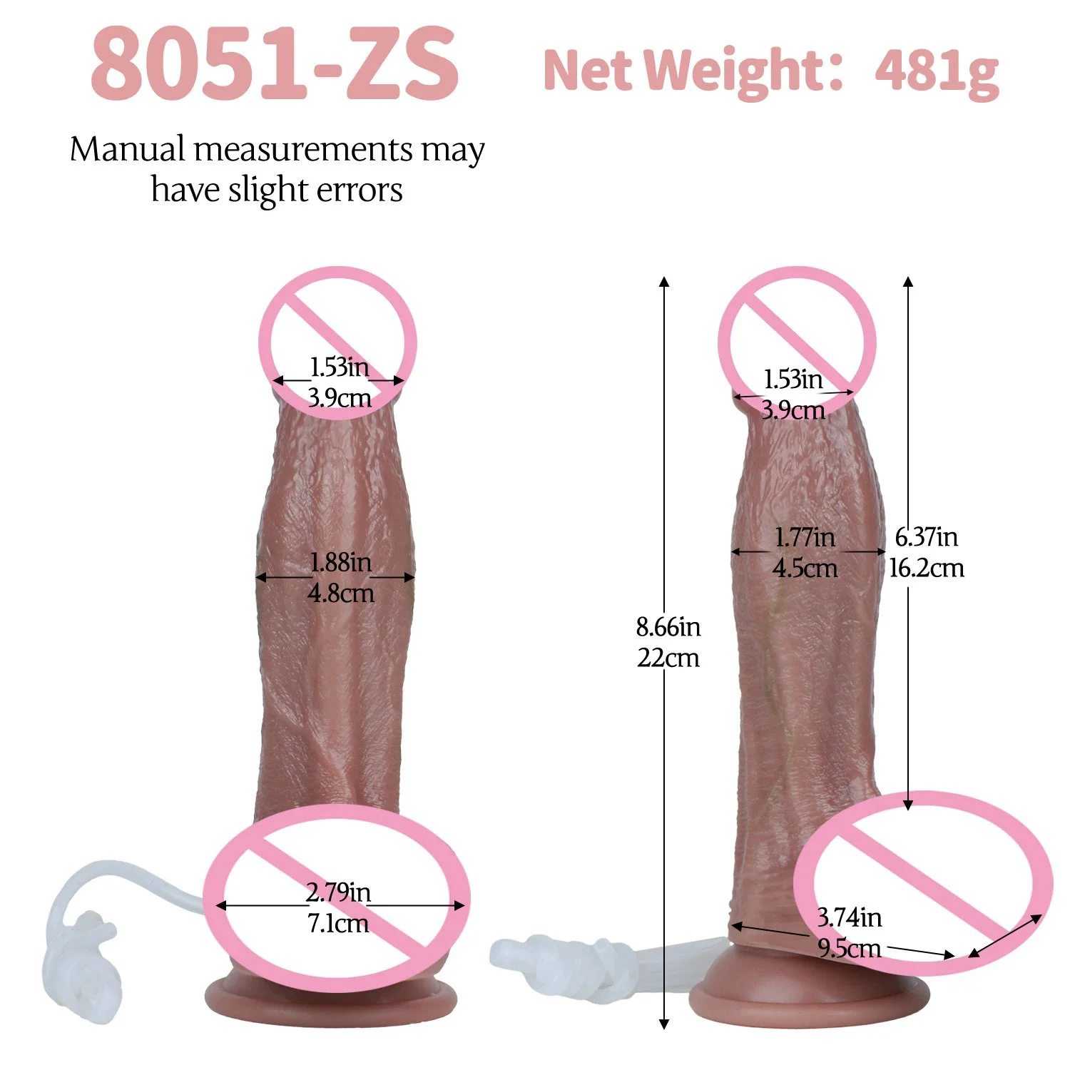 Dual-Layer Realistic Touch Water Spray Simulation Strap-On Wearable Suction Cup Female Pleasure Device for Adults