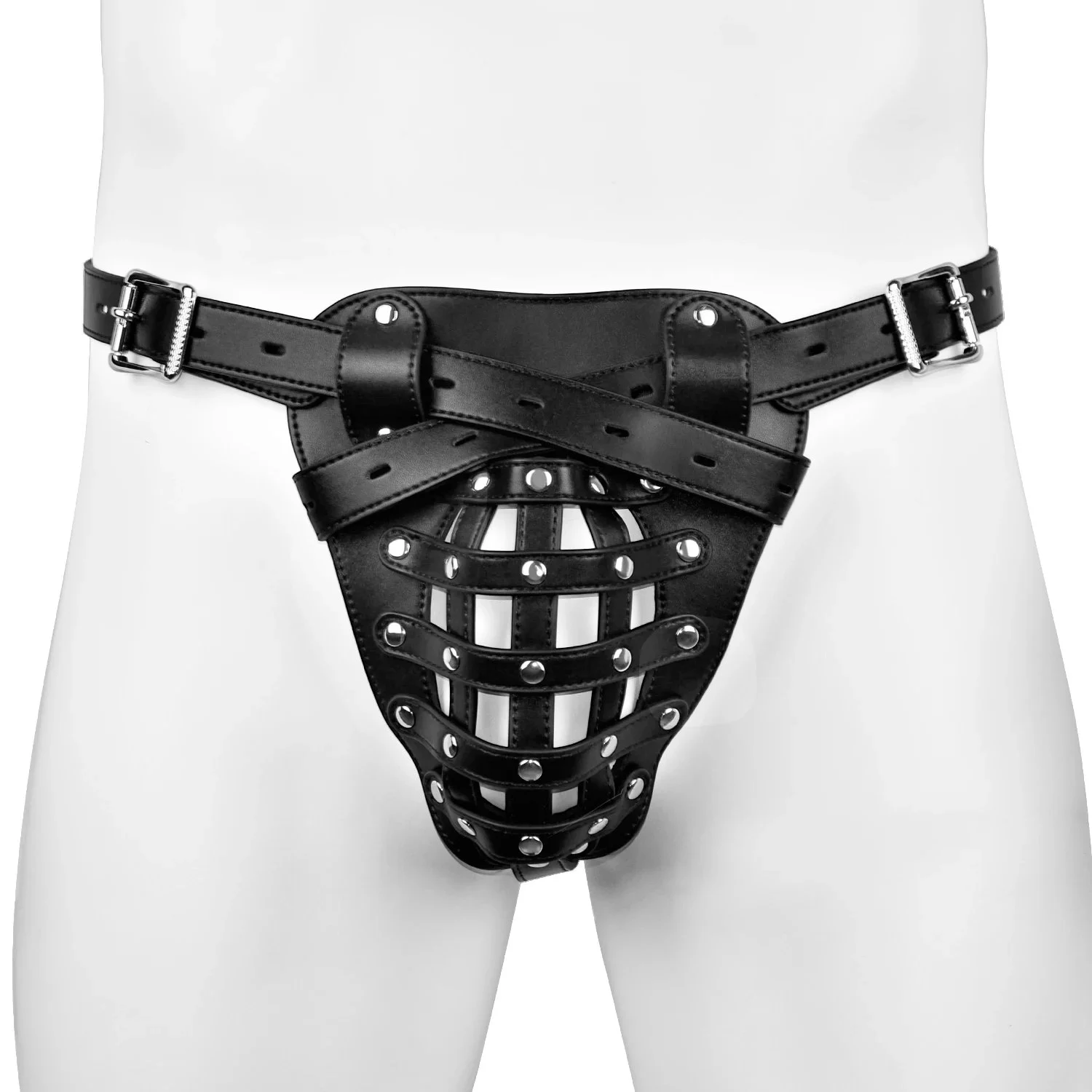Male Penis Restraint Crafted From Soft Leather Material Designed for Male Chastity Bondage Play Available in Two Color Options