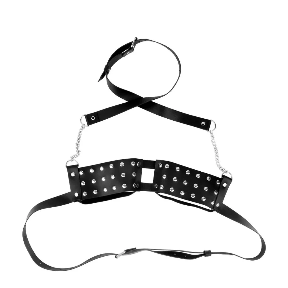 PU Leather Spikes Stimulation Breast Restraint Sex Toys Belt Lingerie Bondage Kit Harness Lingerie for Couple Games Pleasure