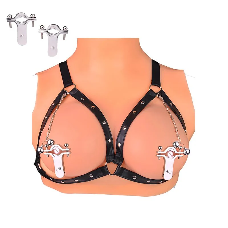 Nipple Play Crystal Chain Nipple Clamps Sex Bondage Leather Breast Restraints Bondage Nipple Clamps Sex Toys for Adult