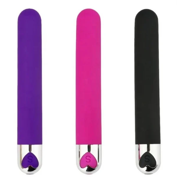 USB Rechargeable Waterproof Mini Adult Women's Long Bullet Vibrator with 10-Speed Clitoral G-Spot Vaginal Stimulation Non-Latex
