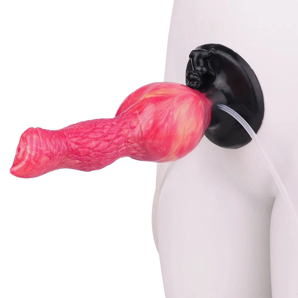Red Inflatable Water Jet Dildo with Suction Cups for Body Attachment Toys to Enhance Your Sex Life Experience