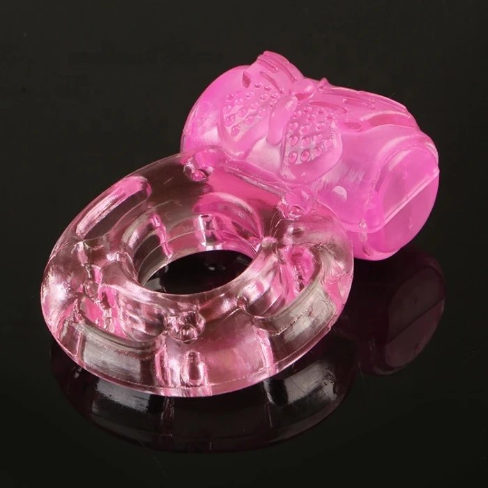 Men's Adult TPE Crystal Vibrating Cock Ring Delay Ejaculation Sex Toys for Men