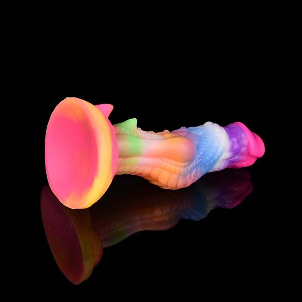 Dragon Dildo Glow in the Dark Curved Shaft Adult Sex Toy for G-spot Anal Play