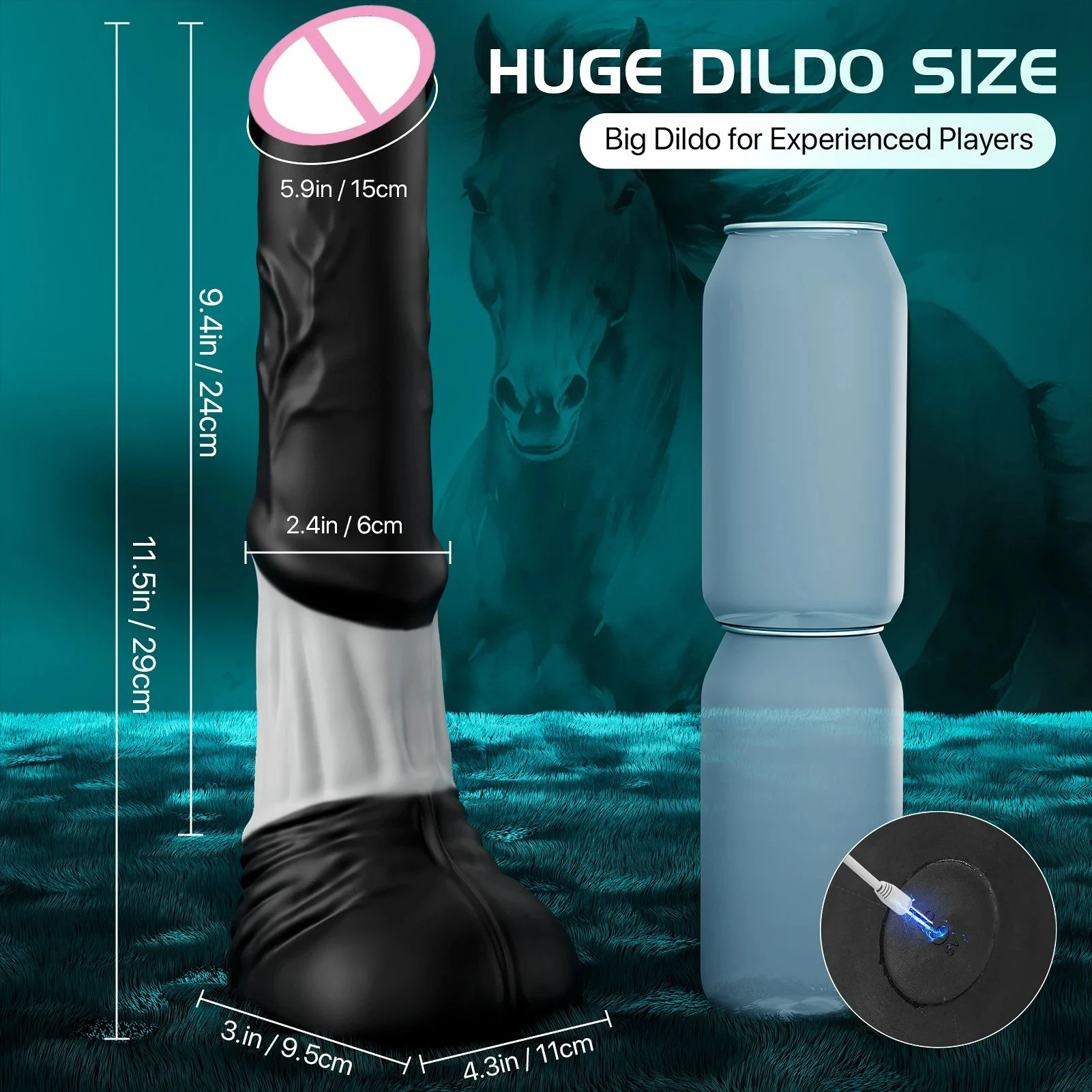 Remote Control Vibrating Soft Silicone Horse Animal Anal Dildo 30cm Thrusting Dragon Monster Adult Sex Toy