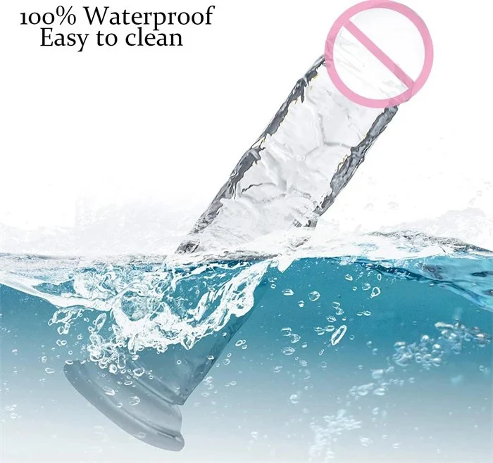 Crystal Clear Soft TPE ABS Silicone Vibrator Dildo for Women Adult Vaginal Massage Sex Toys