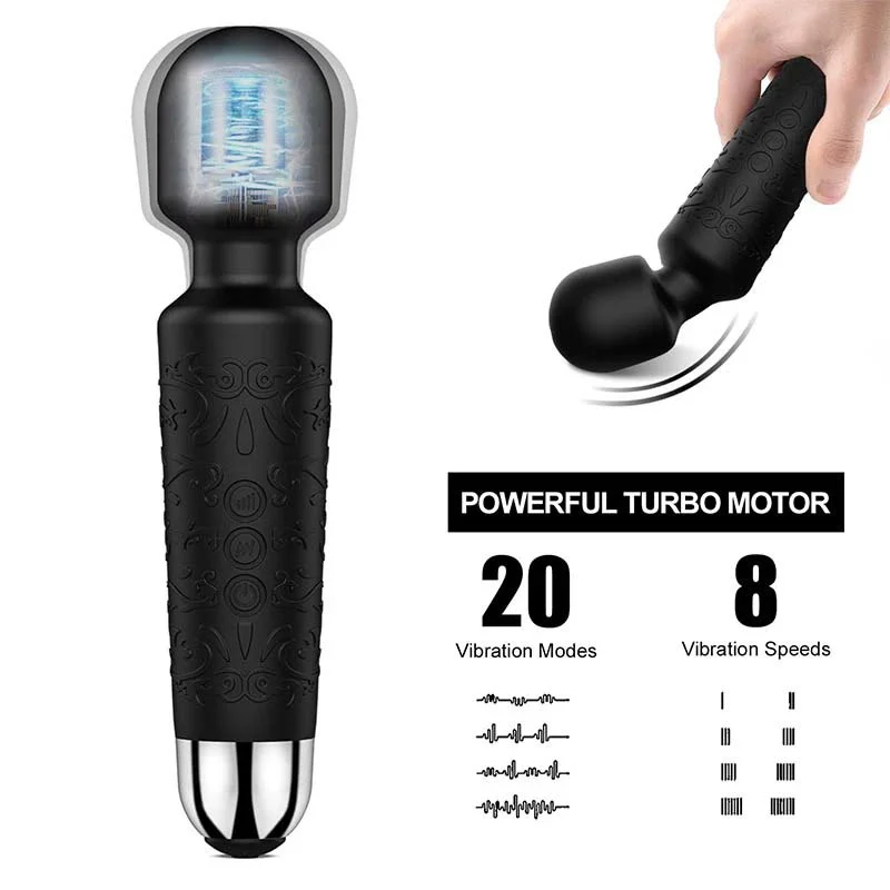 Vibration USB Rechargeable Vibrator for Women Wand Vibrator Sex Toy Women Sex Product