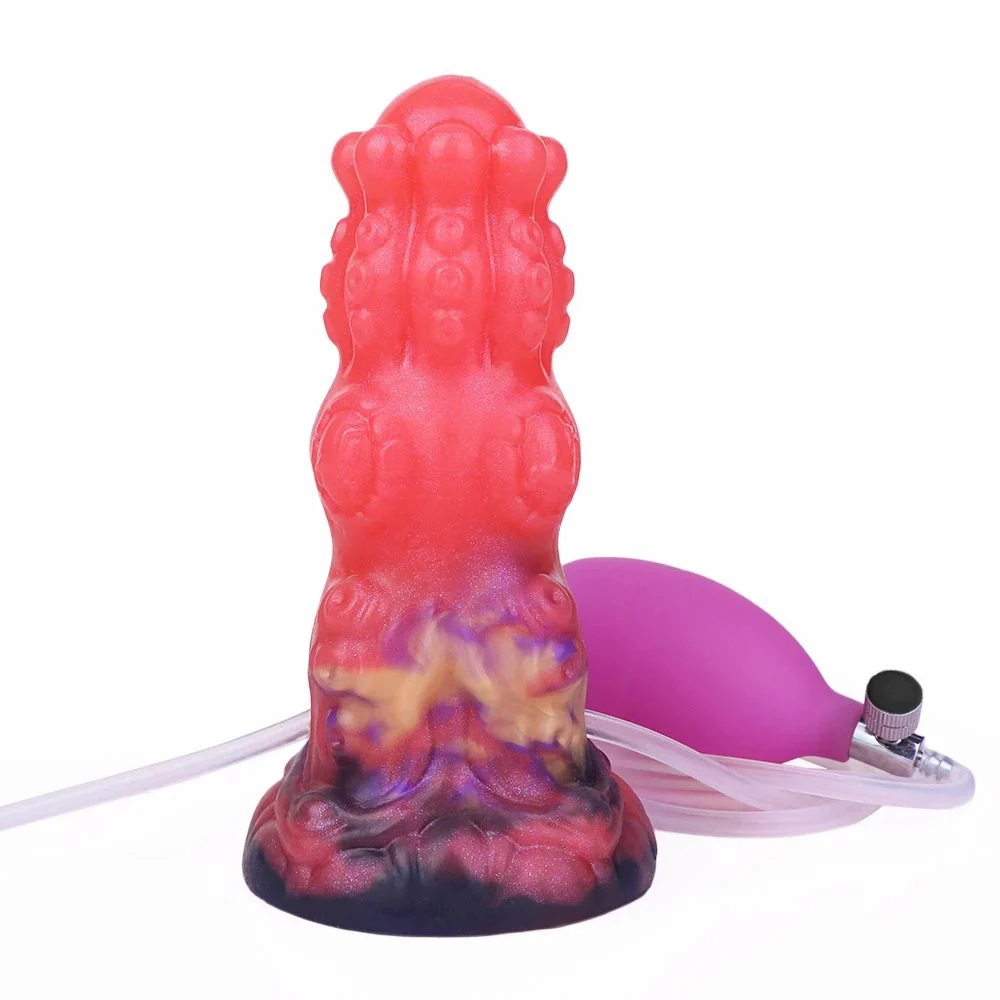 Liquid Silicone Rubber Inflatable Squirting Dildo Suitable for Women Suction Cup Dildo Can Also Be Used As an Anal Plug Sex Toy