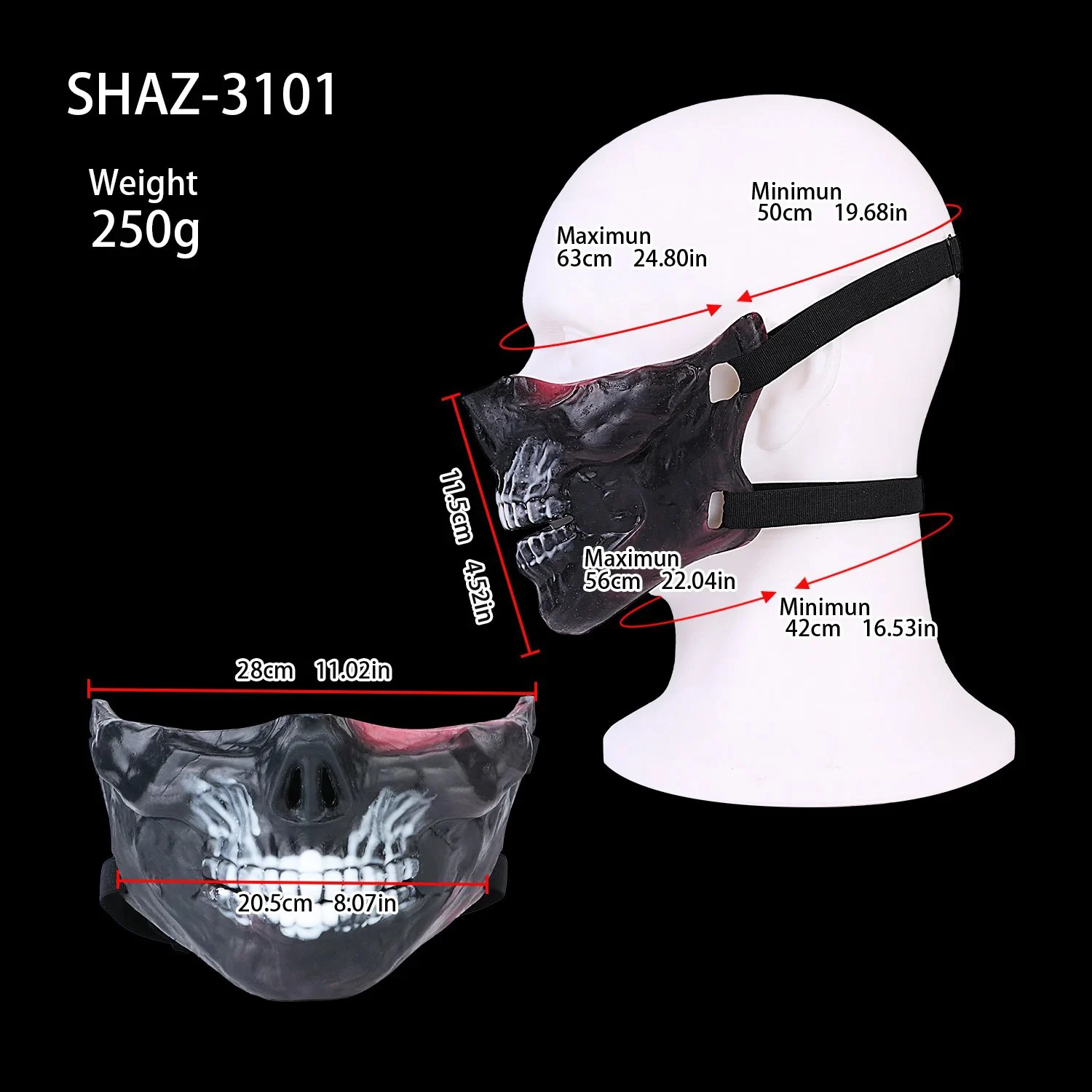 Skull of Original Half-face Mask with Beastly Skull Design for Adult Play Liquid Silicone Material