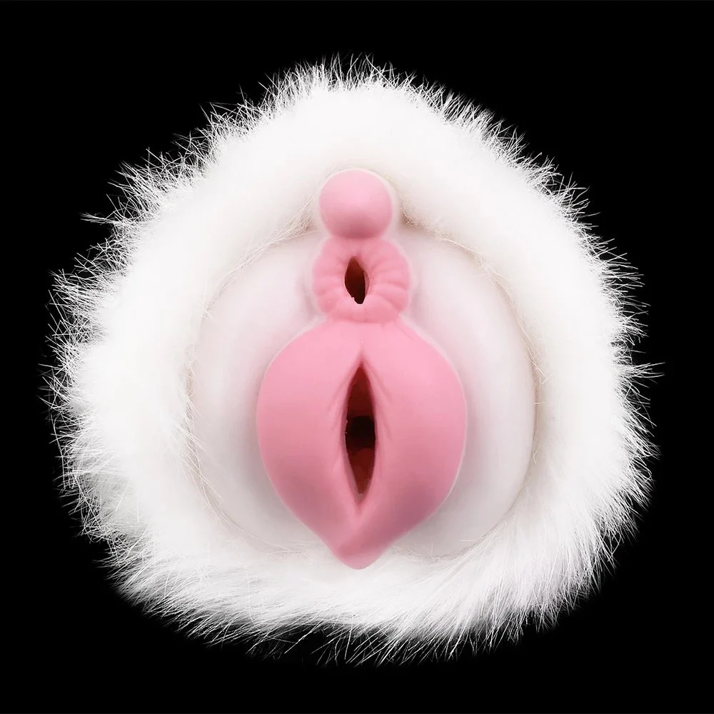 Fantasy Stroker Masturbator Fantasy Polar Bear Pussy Soft Silicone Plush Monster Male Masturbator Two-Hole Men's Sex Toys