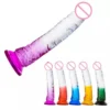 Sex Toys Dildo for Women Realistic Double Colored Crystal Jelly Dildo With Suction Cup
