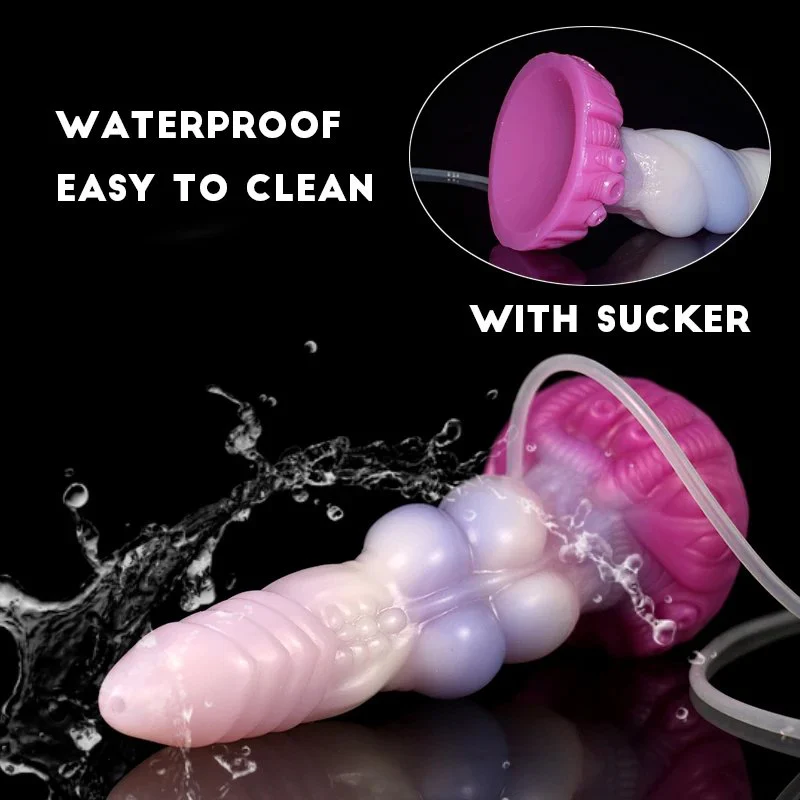 Colorful Animal Knot Dildo Ejaculation Sex Toy Liquid Silicon Squirt Dildo for Women